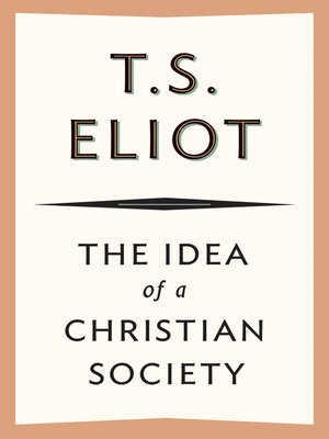 cover image of The Idea of a Christian Society